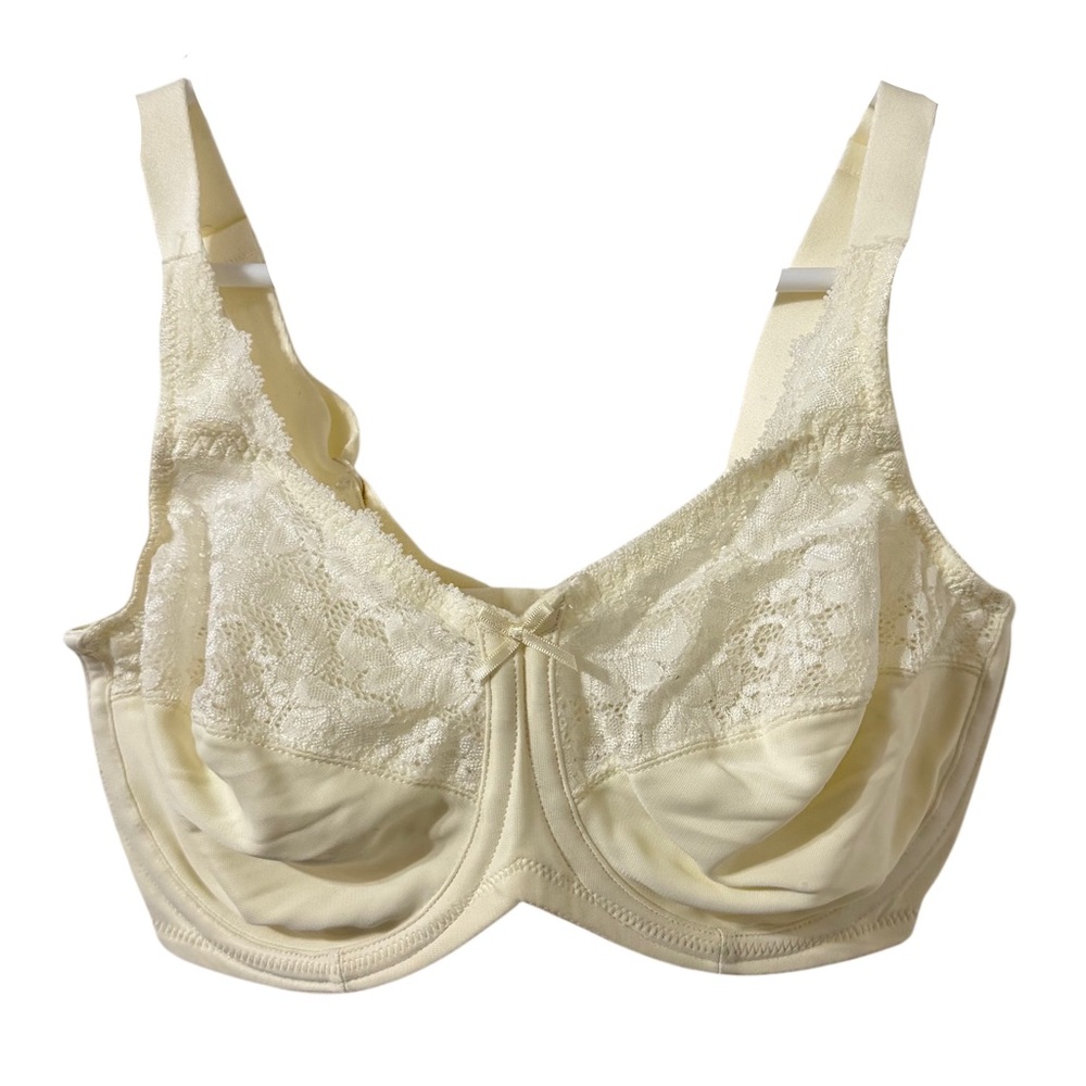 Lilyette Bra 0428 Comfort Full Coverage Minimizer Underwire Cream Size 34D‎
